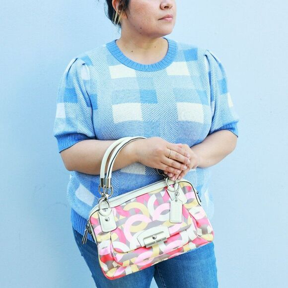 NWT Coach Chainlink LIMITED EDITION Sateen Two Way Satchel Bag $428+ - Picture 2 of 10